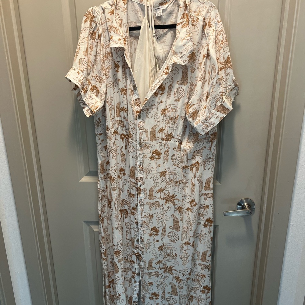 O’Neil Tropical Print Button-Up Dress